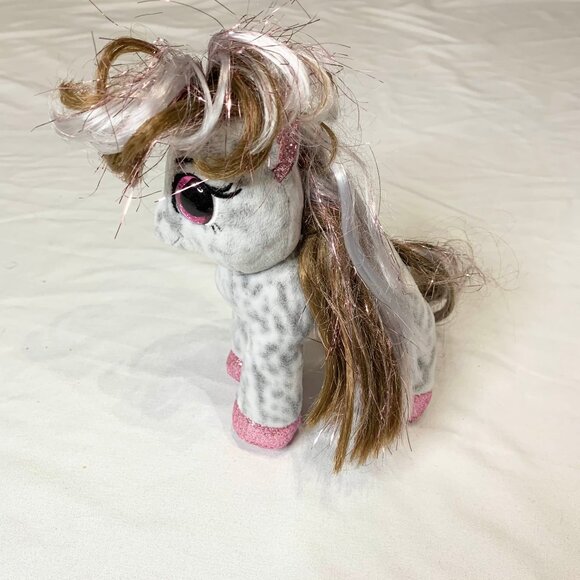 Ty Beanie Boos Cinnamon Unicorn Gray Dappled Pink Glitter Eyes Plush Stuffed - Picture 2 of 12
